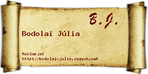 Bodolai Júlia névjegykártya