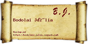 Bodolai Júlia névjegykártya